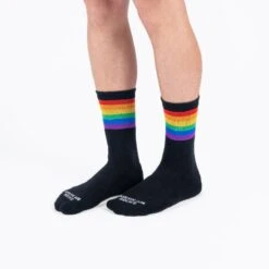 Chaussettes American Socks Rainbow Pride (Black) - Mid High -Meilleur Chaussures Magasin chaussettes american socks rainbow pride black mid high 2