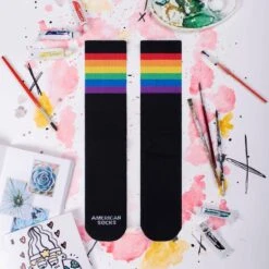 Chaussettes American Socks Rainbow Pride (Black) - Mid High -Meilleur Chaussures Magasin chaussettes american socks rainbow pride black mid high 4