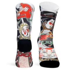 Chaussettes De Course Avec Tissu Coolmax Unisex Nohmen, Sublimé Multicolore