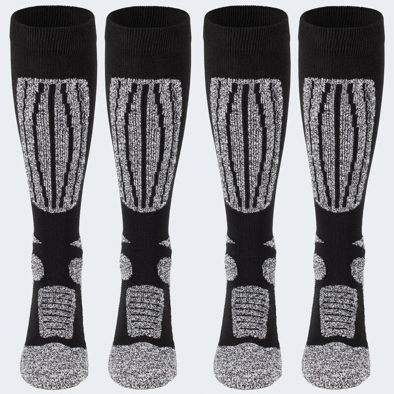 Chaussettes De Ski | 2 Paires Mi-bas Rembourrés | Femmes & Hommes | Noir 2 Chaussettes De Ski | 2 Paires Mi-bas Rembourrés | Femmes & Hommes | Noir – Image 2