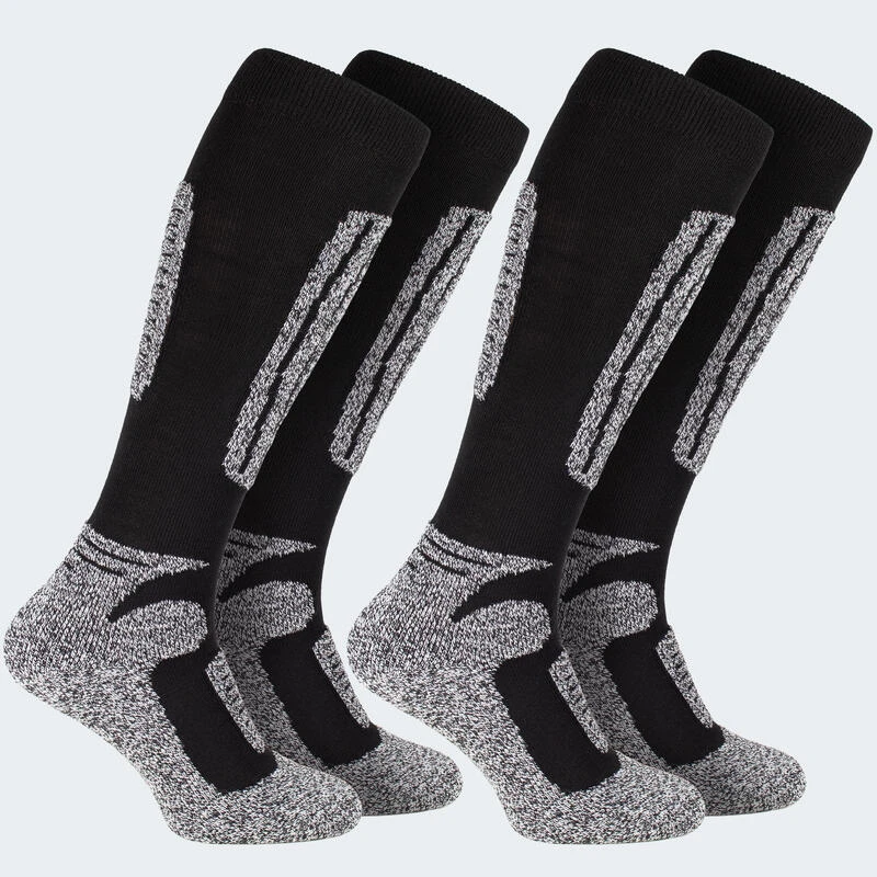Chaussettes De Ski | 2 Paires Mi-bas Rembourrés | Femmes & Hommes | Noir 3 Chaussettes De Ski | 2 Paires Mi-bas Rembourrés | Femmes & Hommes | Noir – Image 3