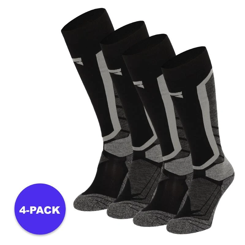 Chaussettes De Snowboard Xtreme Noires 4-PACK Unisexe 1 Chaussettes De Snowboard Xtreme Noires 4-PACK Unisexe