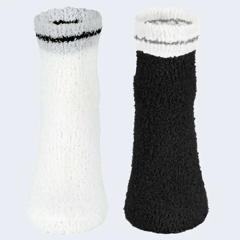 Chaussettes Douillettes | Femme | 2 Paires | Taille Unique | Noir/Blanc 3 Chaussettes Douillettes | Femme | 2 Paires | Taille Unique | Noir/Blanc – Image 3