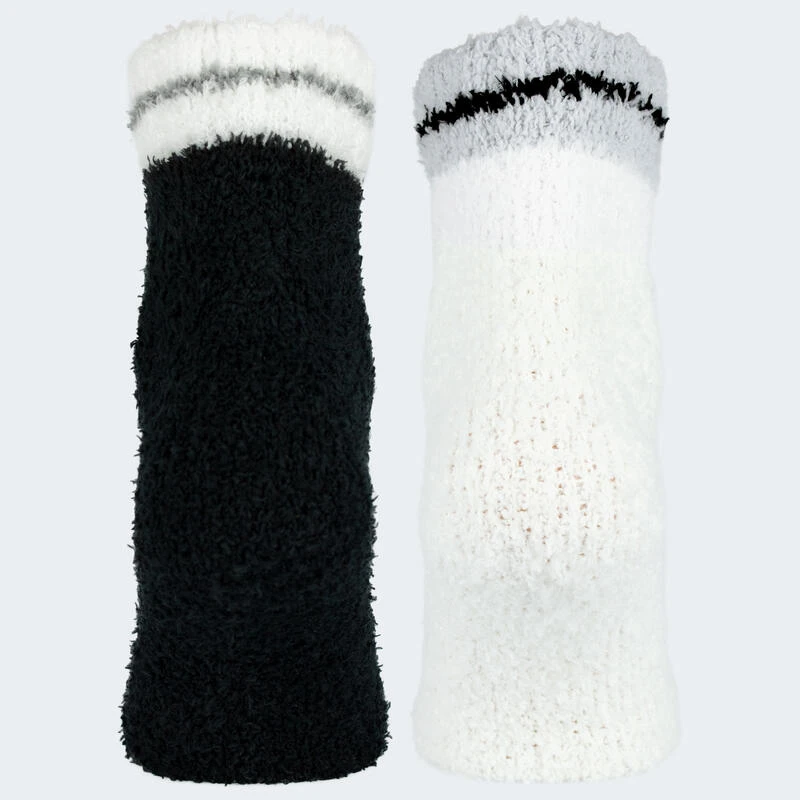 Chaussettes Douillettes | Femme | 2 Paires | Taille Unique | Noir/Blanc 4 Chaussettes Douillettes | Femme | 2 Paires | Taille Unique | Noir/Blanc – Image 4