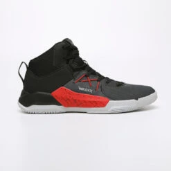 CHAUSSURES DE BASKETBALL HOMME/FEMME DEBUTANT - PROTECT 120 NOIR ROUGE