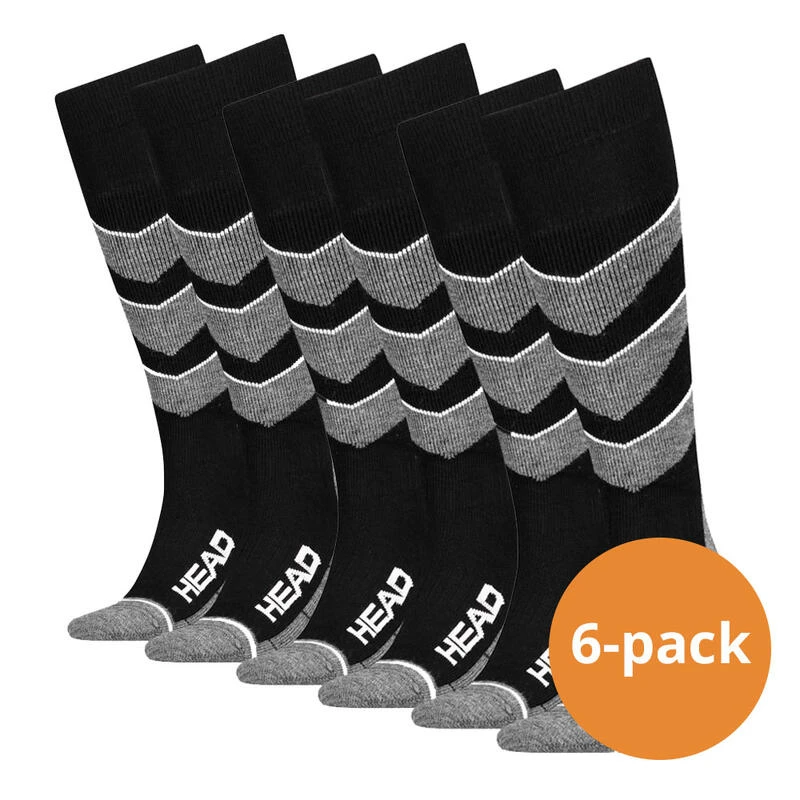 Lot De 6 Paires De Chaussettes De Ski Unisexes V-shape HEAD Noir 1 Lot De 6 Paires De Chaussettes De Ski Unisexes V-shape HEAD Noir