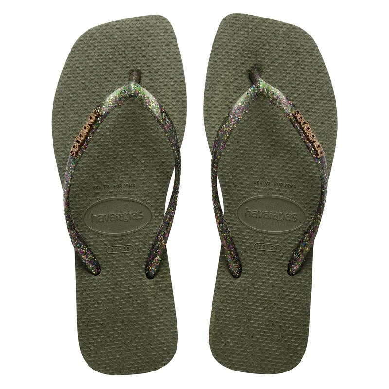 Tong à Enfiler Havaianas Slim Square Logo Metallique - Femme 1 Tong à Enfiler Havaianas Slim Square Logo Metallique - Femme