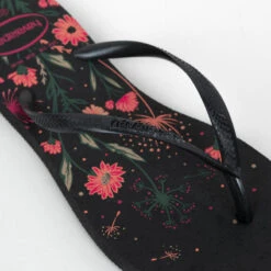 Havaianas TONGS FEMME SLIM Floral Noire -Meilleur Chaussures Magasin tongs femme slim floral noire 4