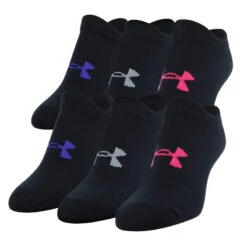 X6 Paires De Chaussettes Noires Fille Under Armour Ess