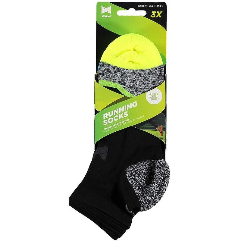 Xtreme Chaussettes De Course Mi-hauteur 3 Paires Multicolore Noir 2 Xtreme Chaussettes De Course Mi-hauteur 3 Paires Multicolore Noir – Image 2